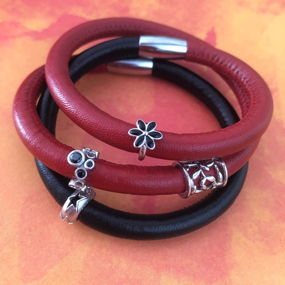 Endless Jewelry red dbl wrap and black single - Picture 3 of 5